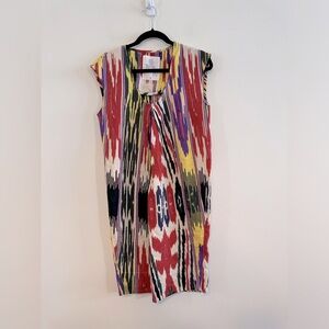 raison d'être Linen Ikat Multi Color Knee Length Size Medium